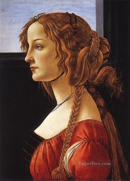 portrait of a standing woman Painting - Portrait of an young woman Sandro Botticelli